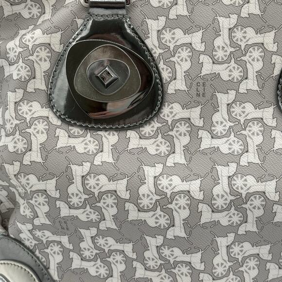 CELINE Handbag PVC Leather Gray Silver Auth bs17463 - Picture 9 of 11